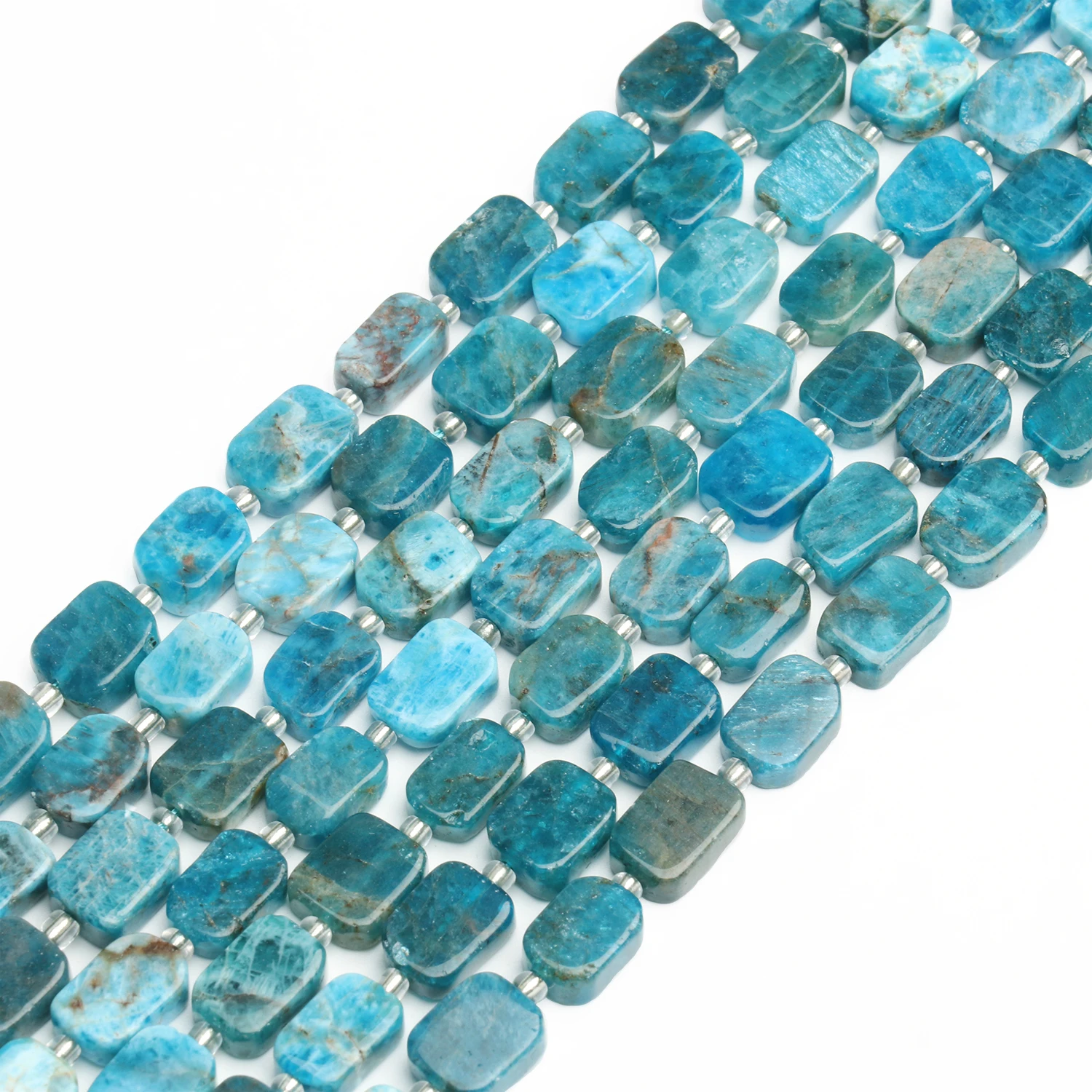 8x12mm Natural Stone Rectangle Blue Apatite Beads Irregular Spacer Beads For Jewelry Making DIY Charms Bracelets Accessories