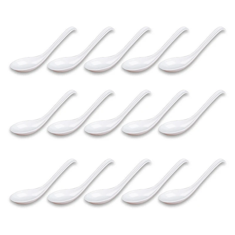 Soup Spoons,30Pcs Japanese Style Spoons Creative Rice Spoons Chinese Asian Soup Spoons With Long Handle For Restaurants