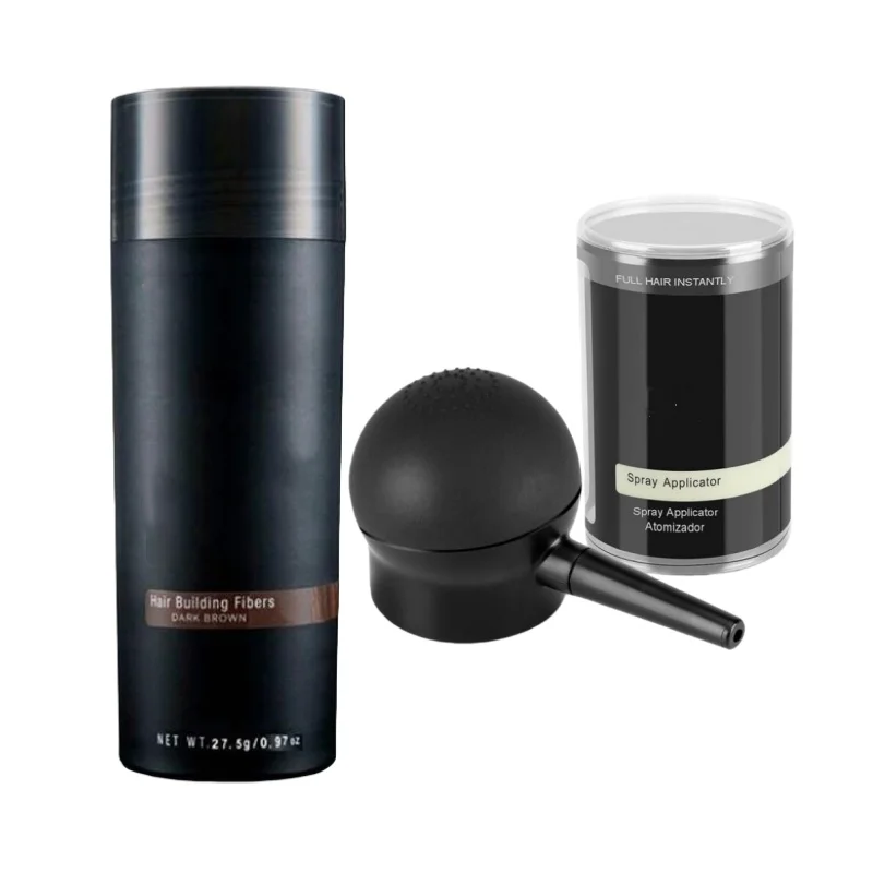 

Hair Building Fiber Set Cover Sparse Hair Or Bald Spots Hair Loss Regrowth Treatment Keratin Hair Fiber Powder Applicator