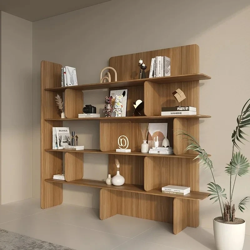 

Напольная полка из массива дерева в скандинавском стиле, современная минималистичная настольная книжная полка