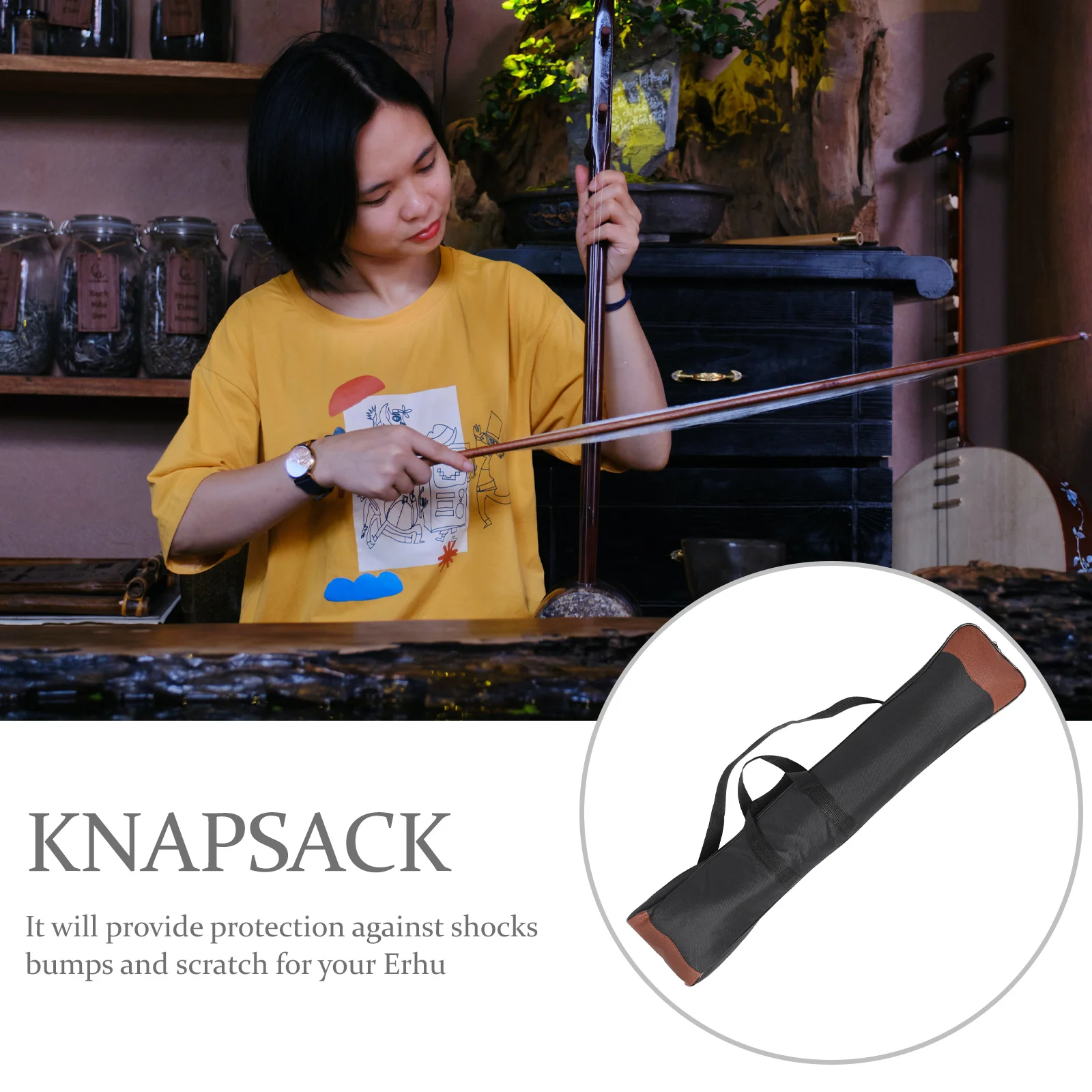 

Oxford Cloth Erhu Carrying Bag Smooth Lines Lightweight Anti Scratch Soft Thick Texture Portable Music Instrument Case