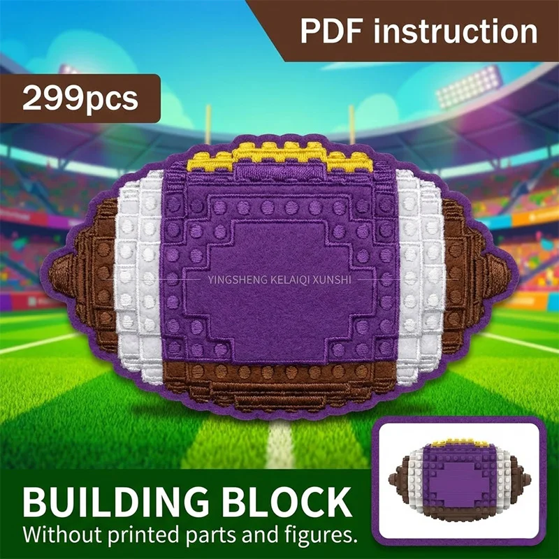 

DIY Sports Match Game Ball Building Bricks Toy Construction Set Rugby Athlete Fan Gift