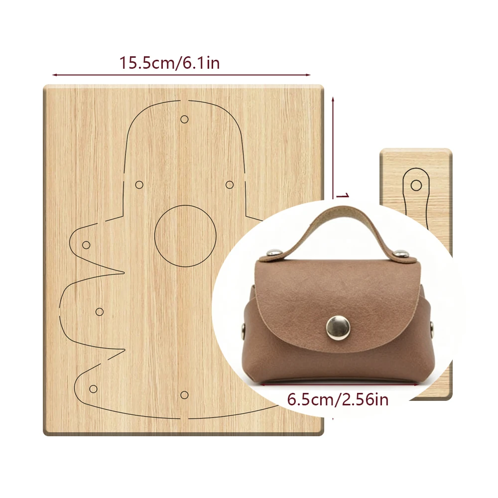 

Wooden cutting mold for small headphone bag, leather craft cutting mold, essential tool for DIY handicraft enthusiasts