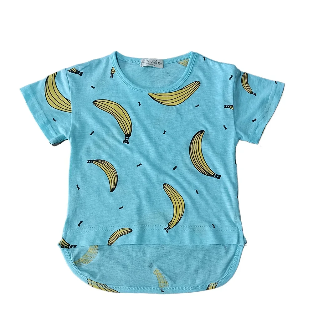 

1-5 years thin kids t-shirt for boys clothes banana print soft summer new cotton clothes