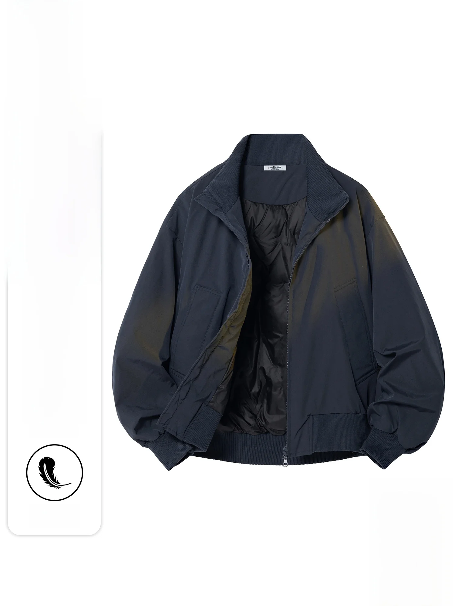 

Зимняя куртка Paul Frank Monkey с 90% белым утиным пухом, мужская, повседневная, свободного кроя, с воротником-стойкой, теплая верхняя одежда из полиэфирного волокна