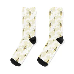 Calcetines con estampado de abeja reina para hombre y mujer, calcetín calefactor de dibujos animados, regalo de Navidad