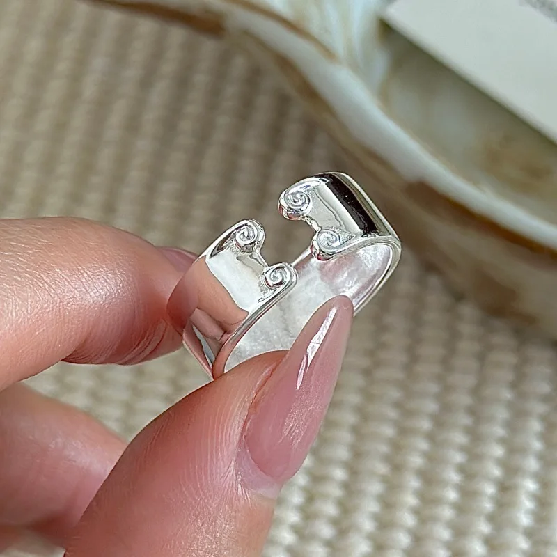 

[Cciris.Com] S925 Silver Knot Texture Ring Japanese Vintage Minimalist Wholesale Stacking Jewelry for Women