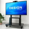 32〜86インチテレビ用のモバイルTVスタンド、最大220ポンドの傾斜TVカート、収納棚付きポータブルスタンド、ローリングフロア、ベサ、700x500mm 4
