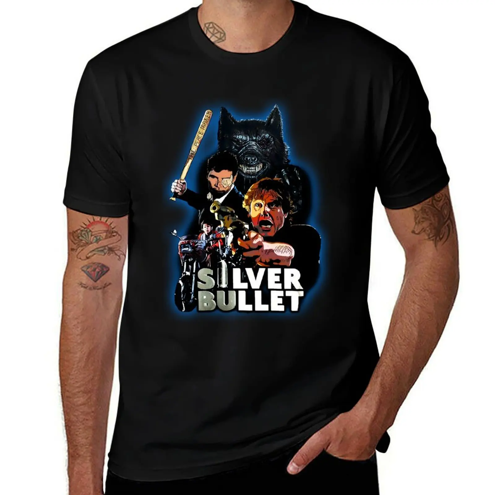 silver bullet T-Shirt sweat quick-drying mens t shirt graphic