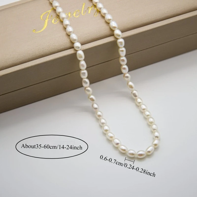 

Ожерелье MYSOYA с белым пресноводным жемчугом 6-7 мм, подарочная коробка, подарок для нее/жума, подарок на день рождения/свадьбу/юбилей/День святого Валентина