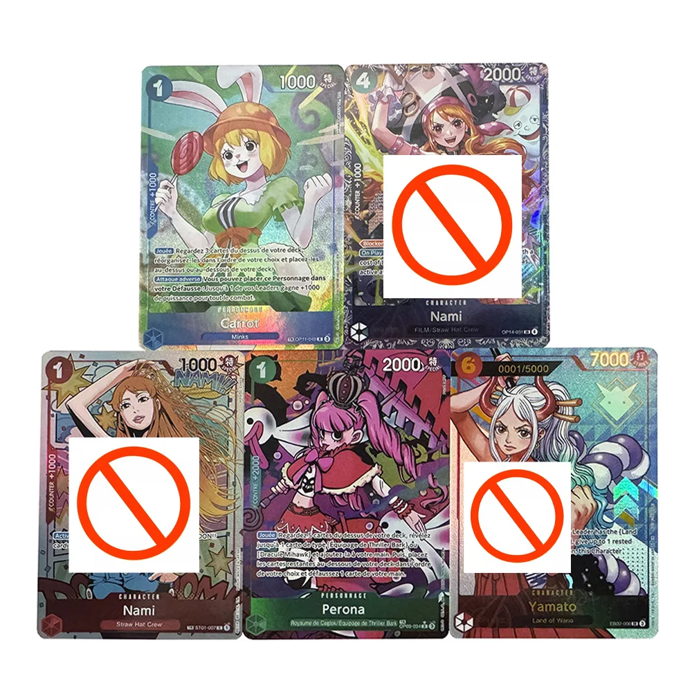 

Набор из 5 шт. DIY-карточек One Piece OPCG: Нами, Ямато, Перона, Карот. Цветные коллекционные карточки для аниме-игр, подарок, игрушка.