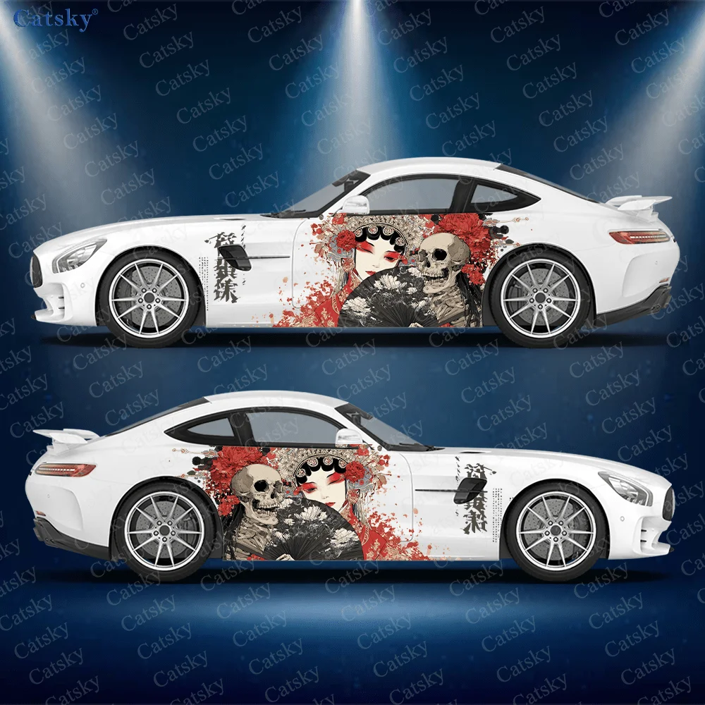 

Peking Opera Girl Skeleton Car Vinyl Wraps Decal Self-adhesive PVC Sticker Suitable for Trucks SUV Decor Auto Accessories Gift