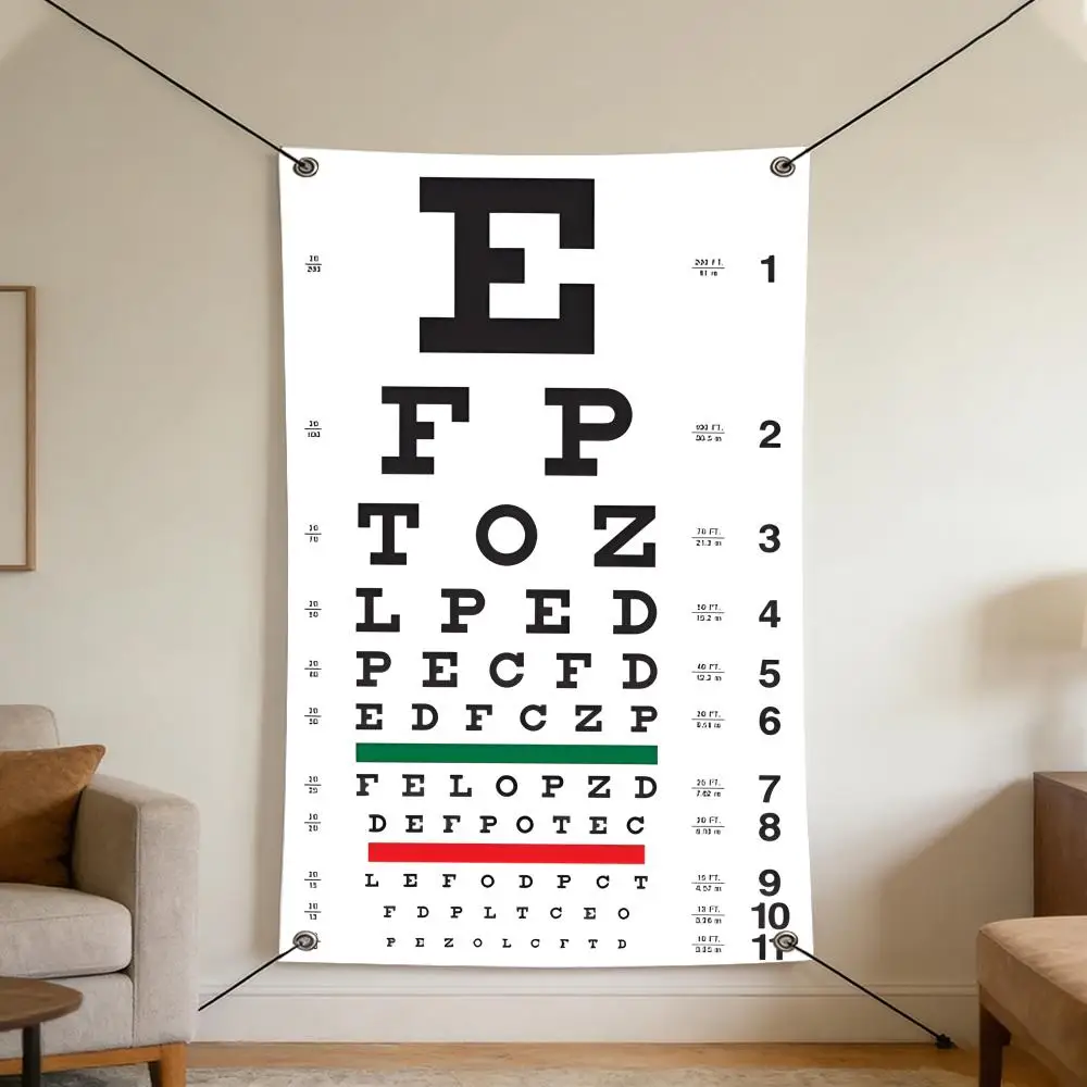 Art S-Snellen C-Chart Flags Cozy Home Flag 4 Grommets Anti-Wrinkle Waterproo  Indoor