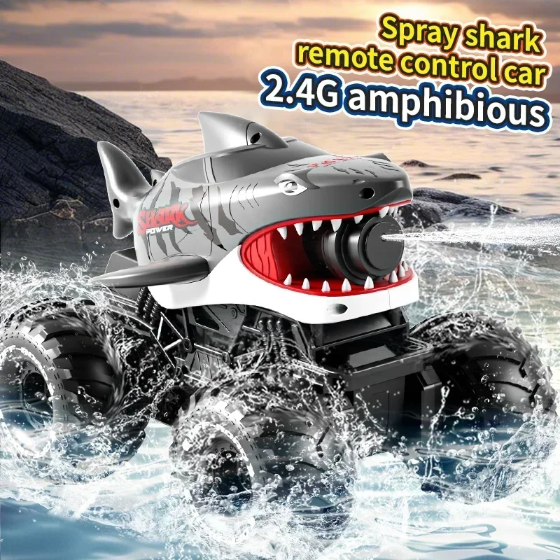 

Amphibious Spray Rc Car Shark Remote Control Climbing Truck Water Land Mode Radio-Control Racing Vehicle Wireless Toys Kids Gift