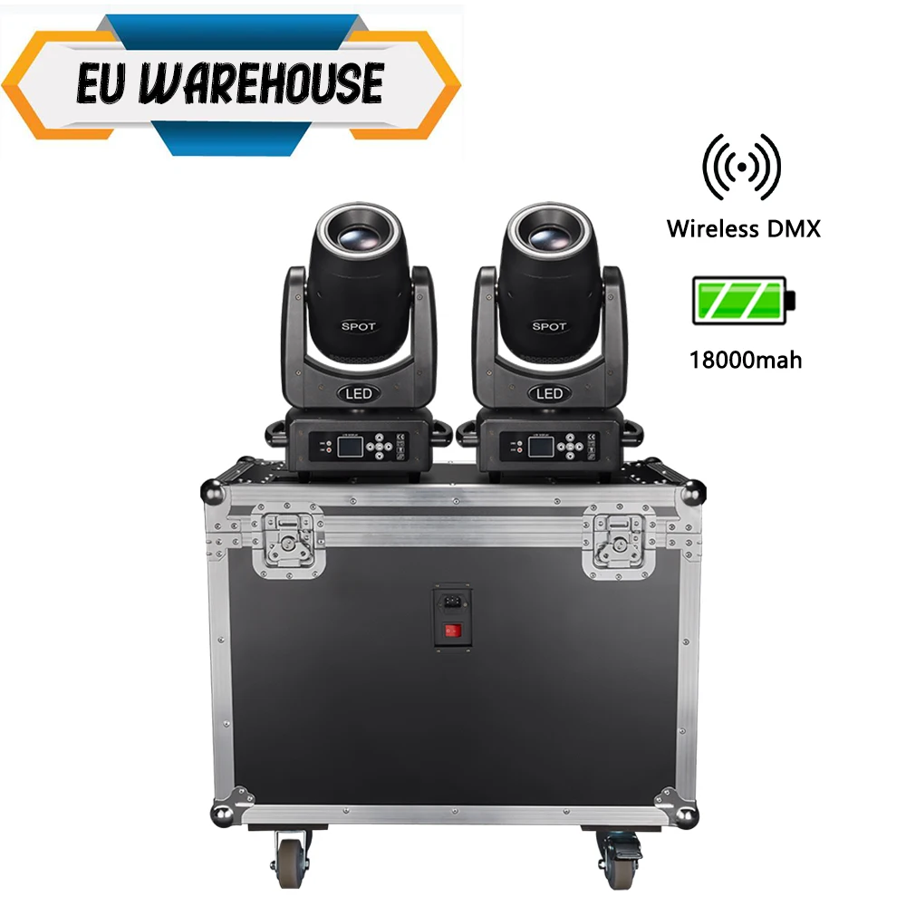 

BPM-100w Battery Spots Moving Head Light 2pcs With Charging case Wireless DMX Sharpy Lights for DJ Wedding Party Club Event
