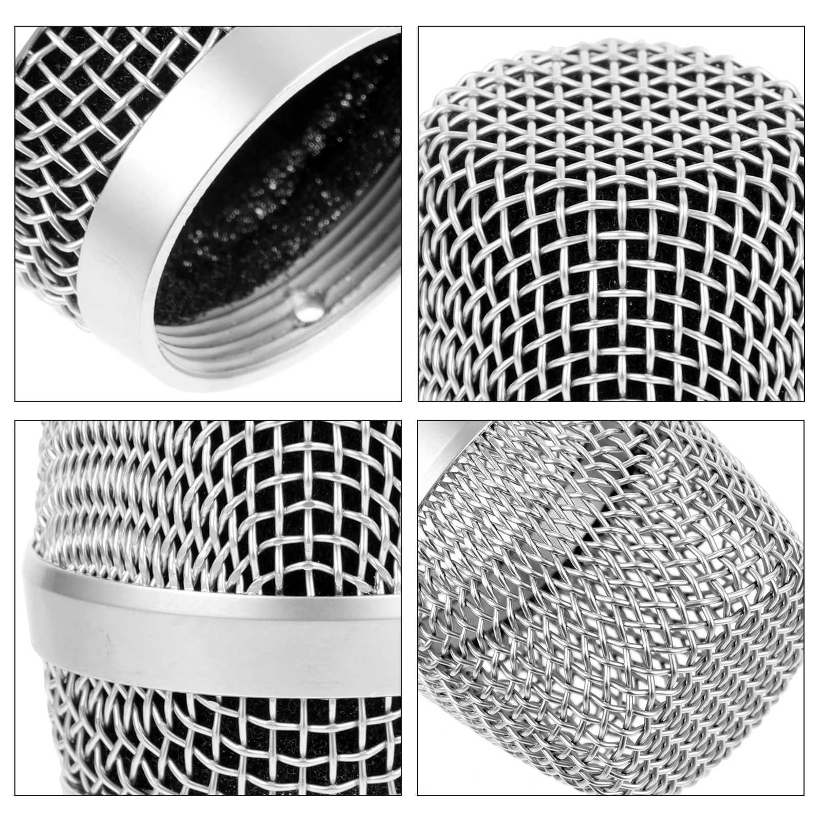 

Metal Microphone Grille Ball Head Replacement Easy Install Remove Mic Parts Decorative Accessory for 780