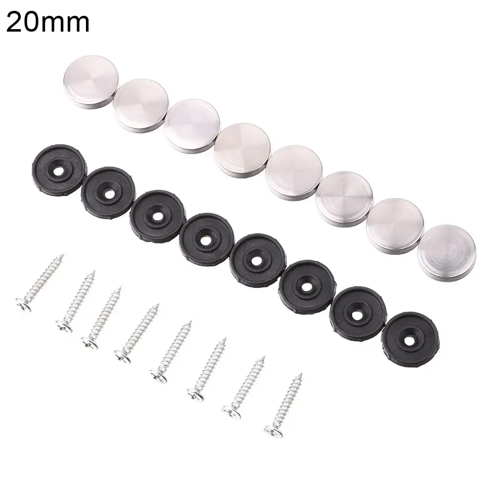 20-Pack Rose Gold Screw Covers Caps 0.75" Dia - Stainless Steel Brushed Mirror Decorative Hardware For Furniture & Signs