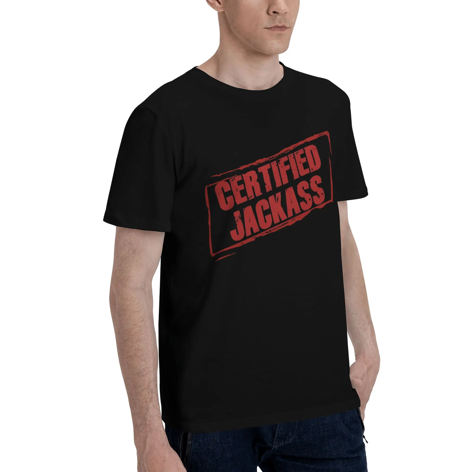 certified  Novelty Graphic 100% Cotton T-Shirt Jackass Tops Tees For Men