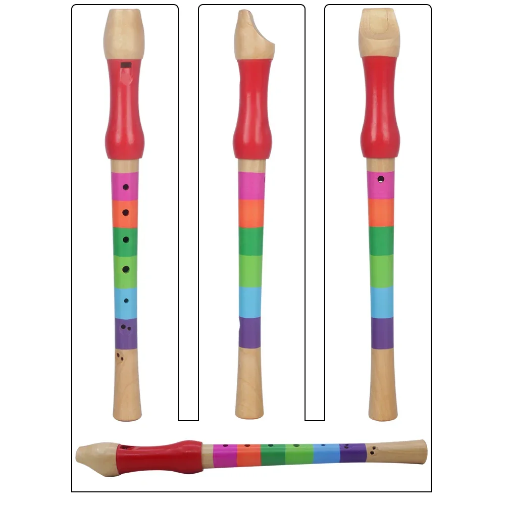 SLADE Harp Flute Wooden Eight Hole Treble Orff Flute Wooden Kid Professional Playing Musical Instrument for Children Gifts