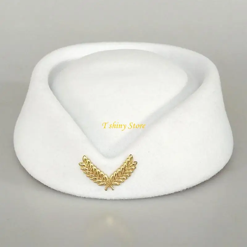 N58F Vrouwen Baret Caps Hoeden Stewardess Cosplay Kostuum Accessoires Stage-performance