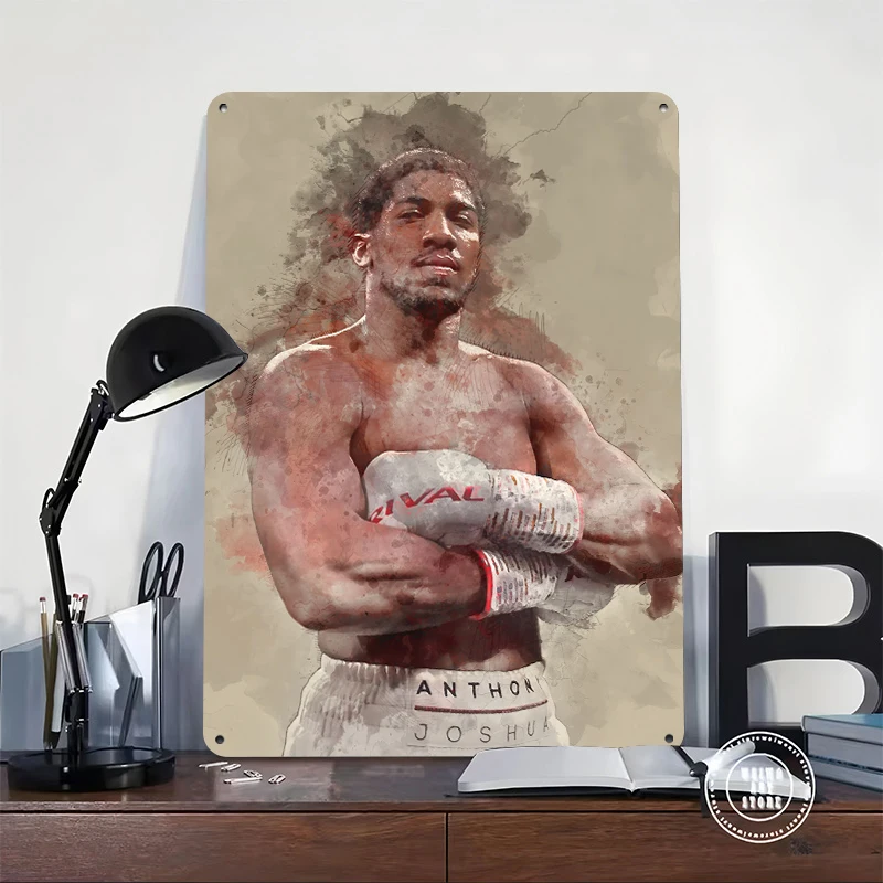Anthony Joshua Metal Poster Customized Wall Art Retro Vintage Tinplate Signs for Interior Decoration Living Room Decor Men Home