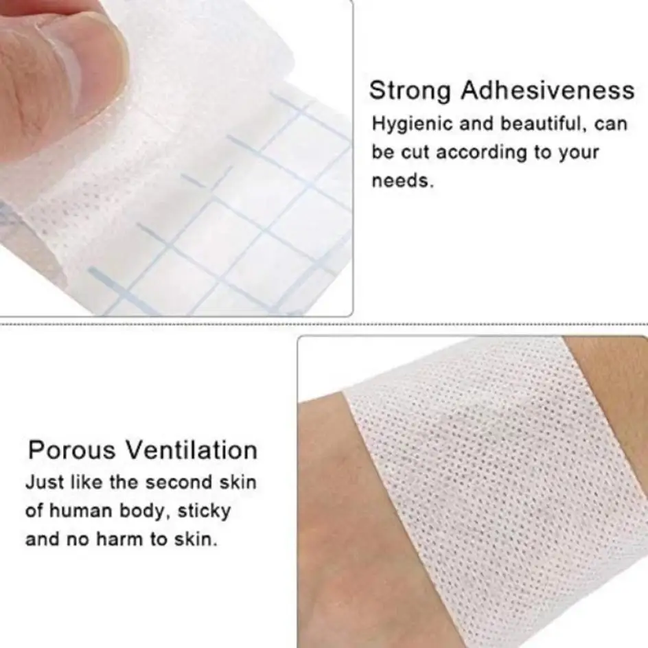 1 Rolle 10 m Wundverband, 4 Größen, nicht gewebtes medizinisches Klebeband, atmungsaktives, selbstklebendes medizinisches Fixierungsband – Detail 3