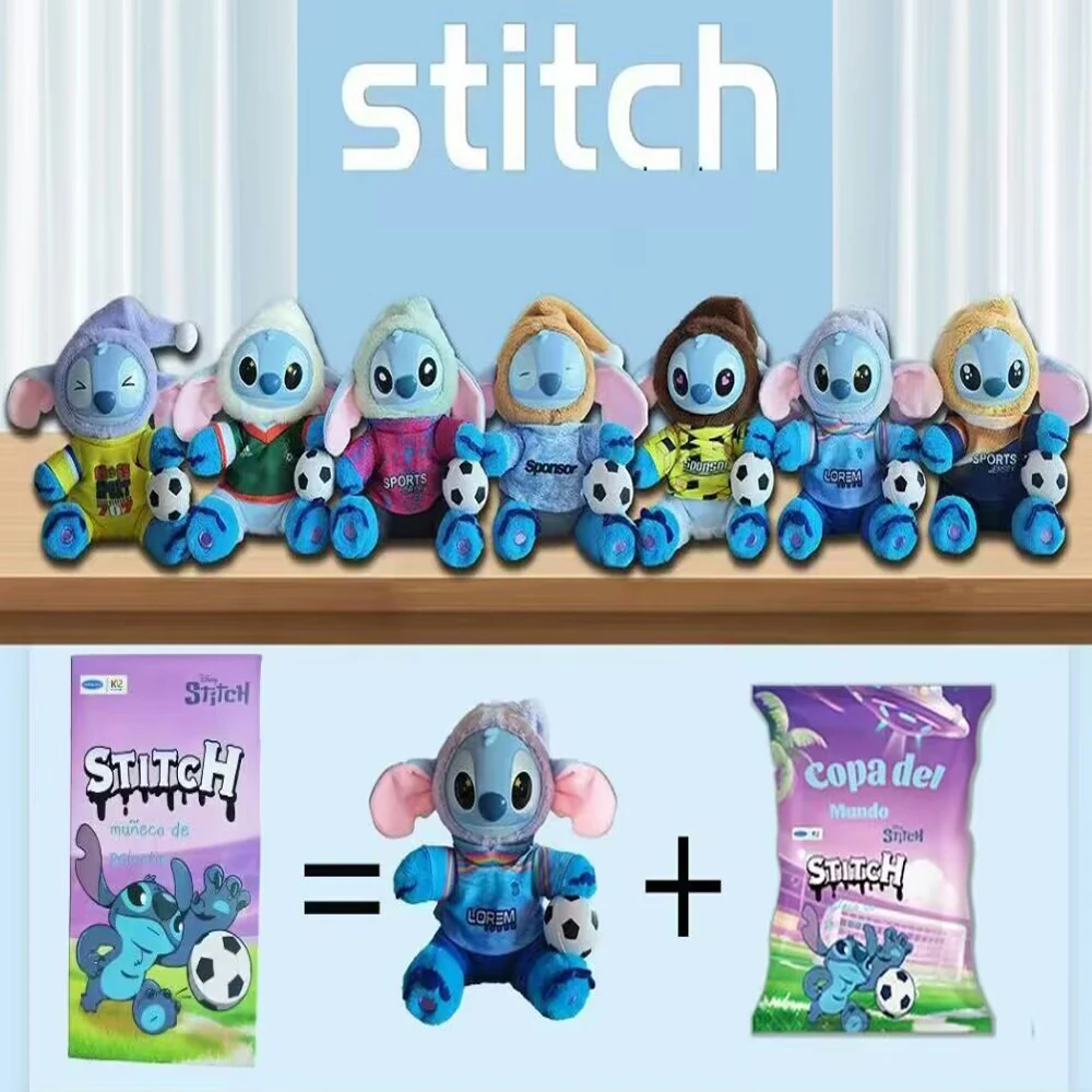 Vendite calde Stitch Blind Box Bag 2026 Serie di peluche a tema Coppa del Mondo Ciondolo in vinile Bambola carina Scatola misteriosa Bambola soffice Regali a sorpresa