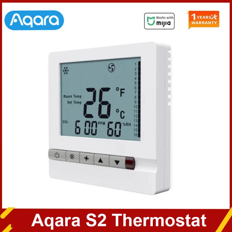 Aqara Thermostat S2 Central Air Conditioning Controller Floor Heating Controller Work For Xiaomi Mijia Mi Home APP Smart Home