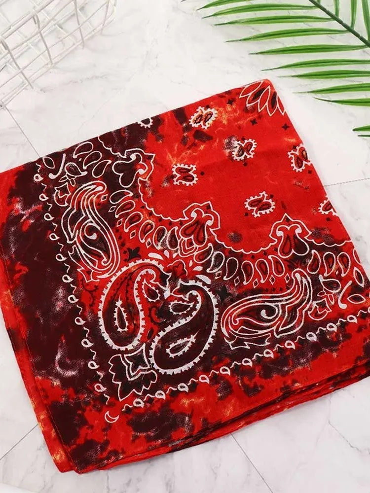 AliExpress NONE Square Scarf Hair Band Neck Scarf Cotton Bandana Hip Hop Paisley Headband Kerchief Neck Wrap Cashew Tie-dye Seamless Scarves DIY