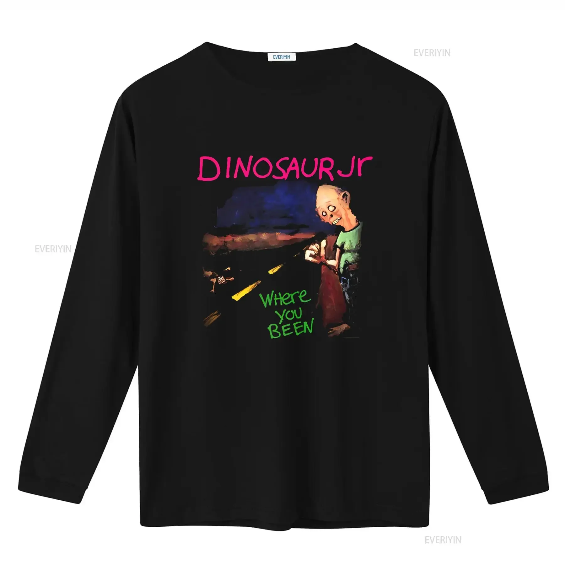 Dinosaur Jr Where You Been T Shirt Black Retro Rock Band Print for Men Large vintage Washed homme Soft Slightly Comfortable