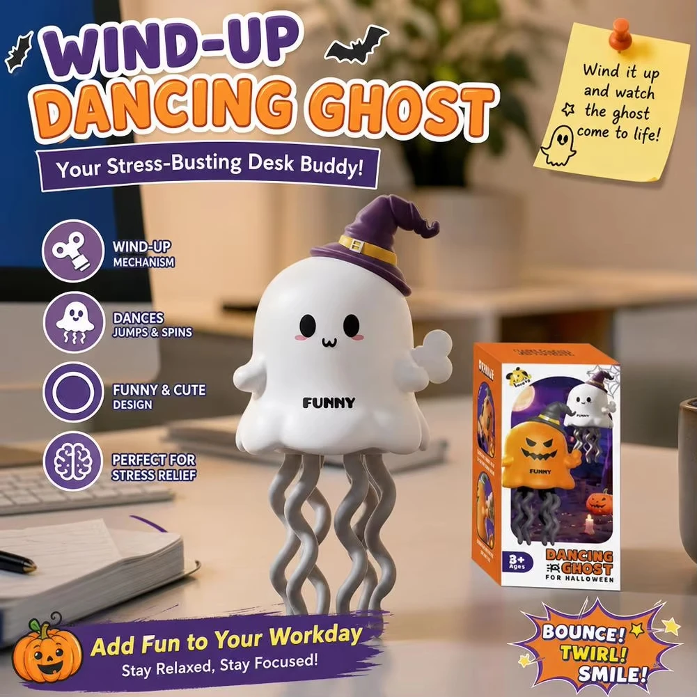Dancing Ghosts Pumpkin Clockwork Toys Cartoon Interactive Educational Halloween Baby Walking Wind Up Toys For Gifts New 2026