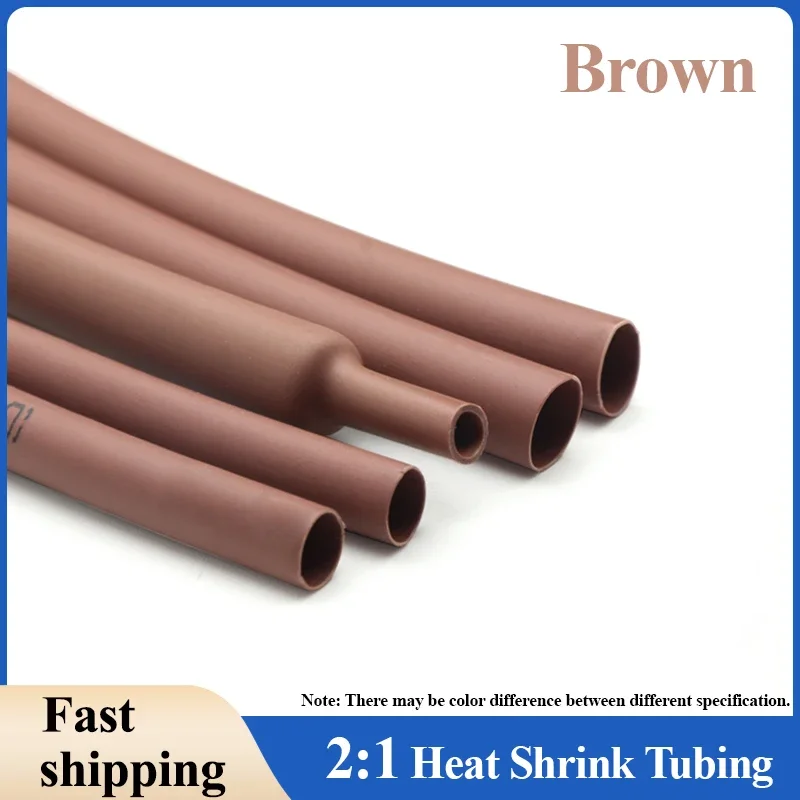 

1/3/5/15/30m Brown 2:1 Heat Shrink Heatshrink Tube 1mm ~ 50mm Diameter Wire Repair DIY Cable Protecctor Tubing Sleeving Wrap