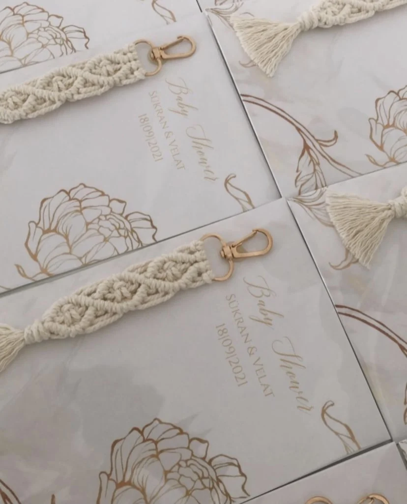 Macrame Keychain 50 PCs birthday Birthday Babyshower Promise Engagement Wedding for your special hediyelik