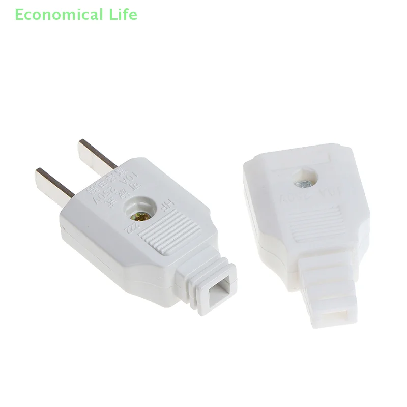 US 2 Flat Pin AC Electric Power Male Plug Female Socket Outlet Adapter Wire