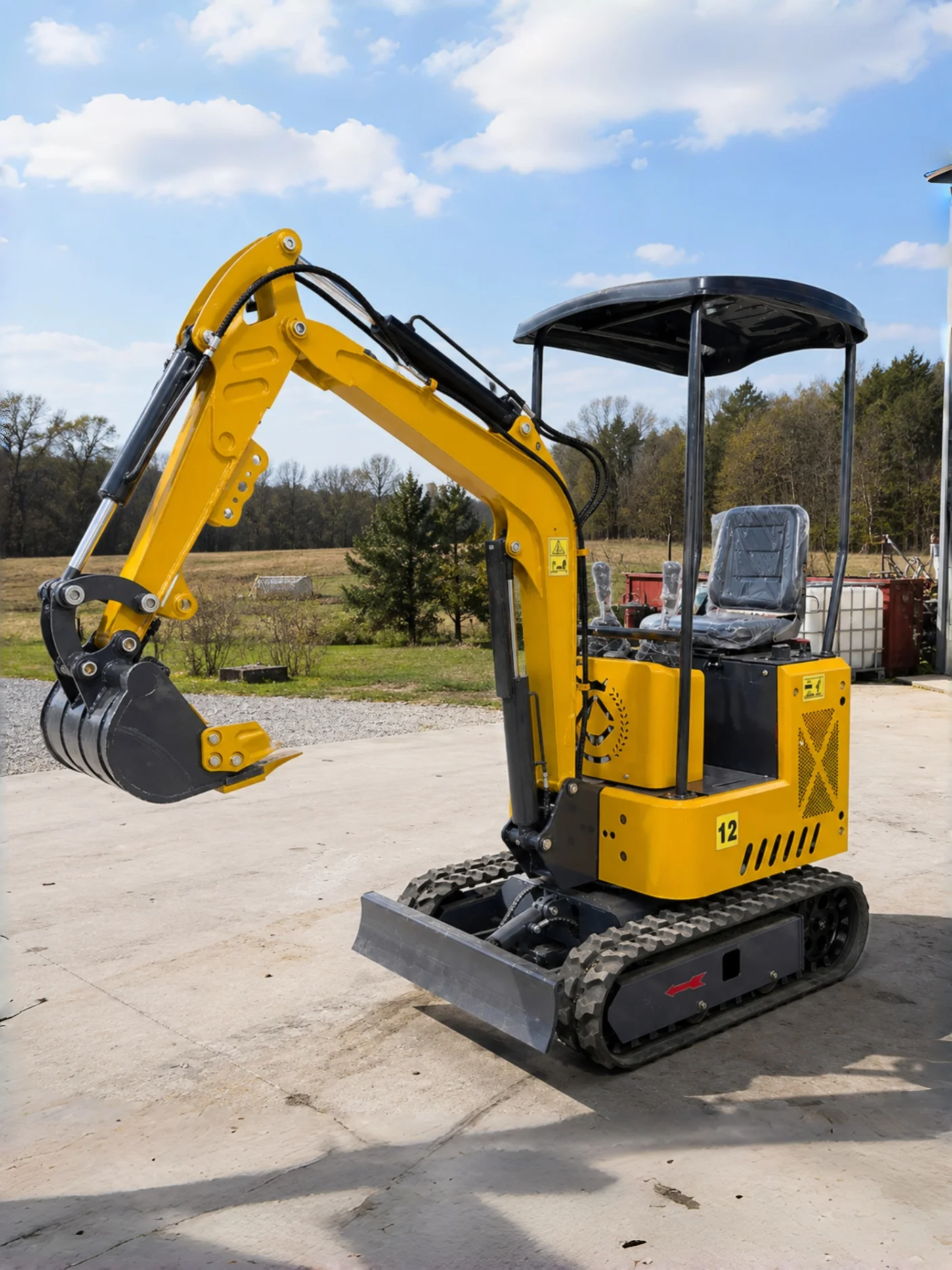 Maßgefertigter Mini-Bagger 1,2 Tonnen 1,8 Tonnen Hydraulischer Raupenbagger Kubota-Motor Euro 5 EPA Werkslieferung Gartenbau – Detail 2
