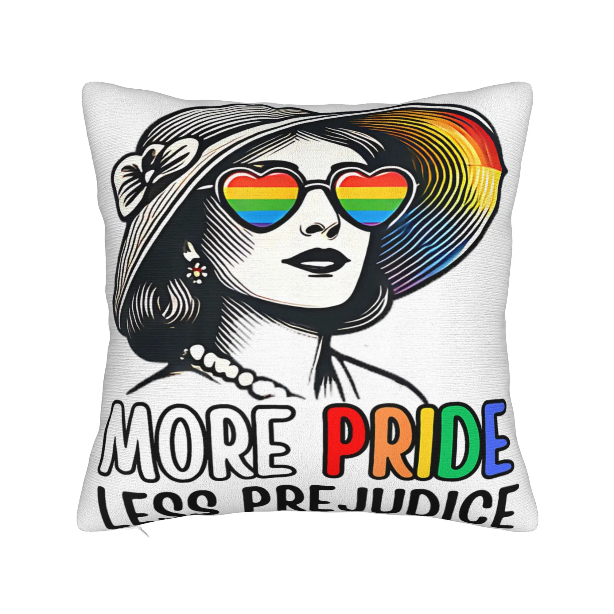 More Pride Less Prejudice  Pillow Cover Merch Printing Cushion Cover Gift  Throw Pillow Case Cover Seater Multi Size