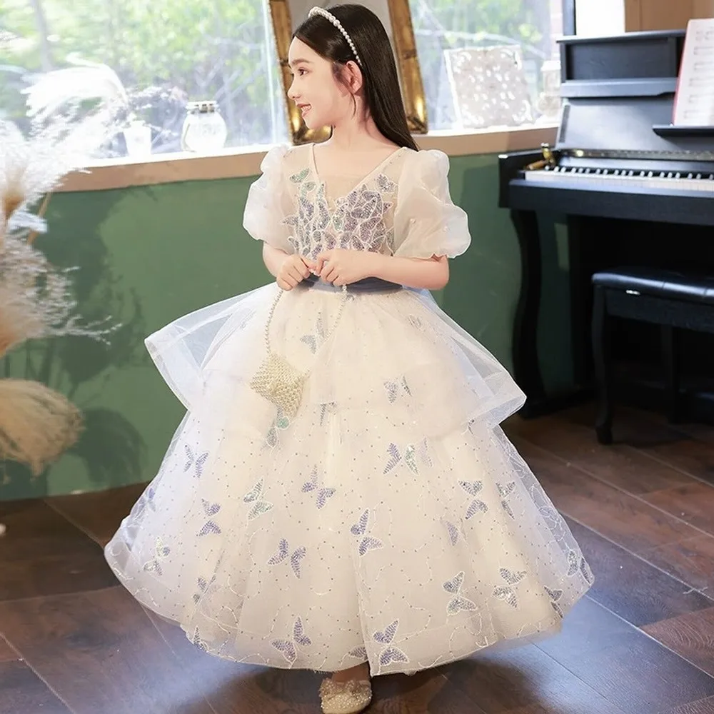 

Butterfly Princess Special Occasion Flower Girl Dress Wedding Pary Prom Birthday First Communion Baby Child Kid Pageant Gown