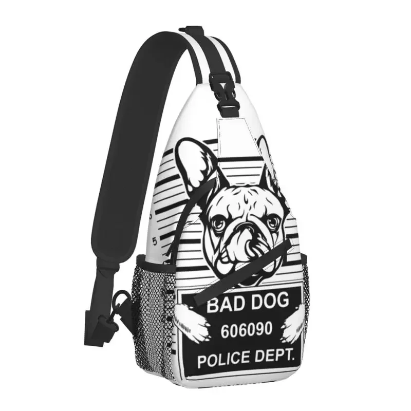 Customized French Bulldog Bad Dog Sling Bag Men Cool Funny Shoulder Chest Crossbody Backpack Cycling Camping Daypack