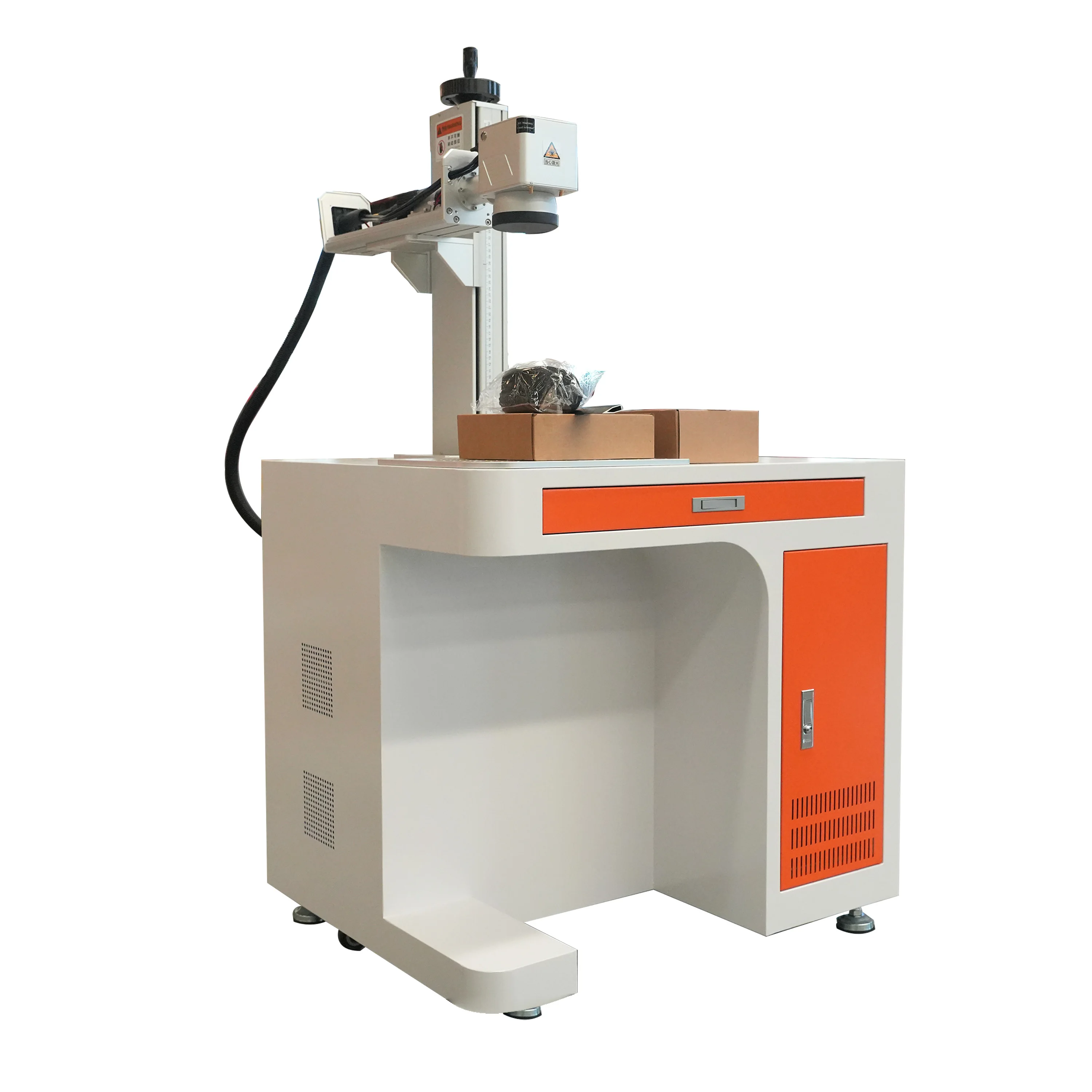 Mesin Penanda Laser Serat Kabinet Pabrik 30W 50W 100W untuk Penandaan Logam Keramik Batu Giok Handuk Mesin Pengukir Laser