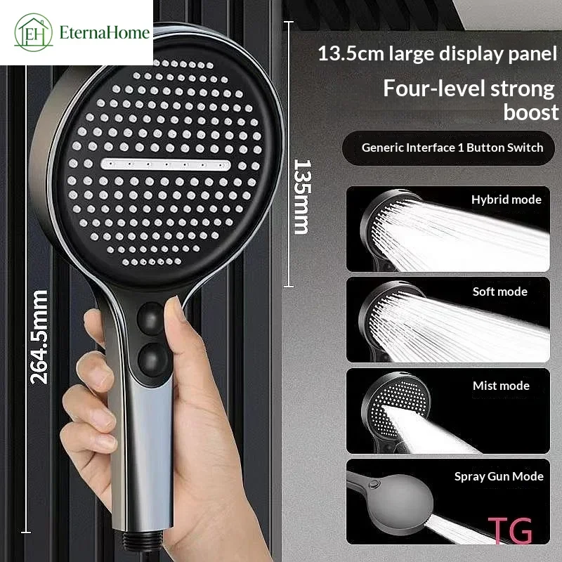 High Pressure 4 Spray Modes Handheld Shower Head, Filtered Spray Nozzle for Bathroom