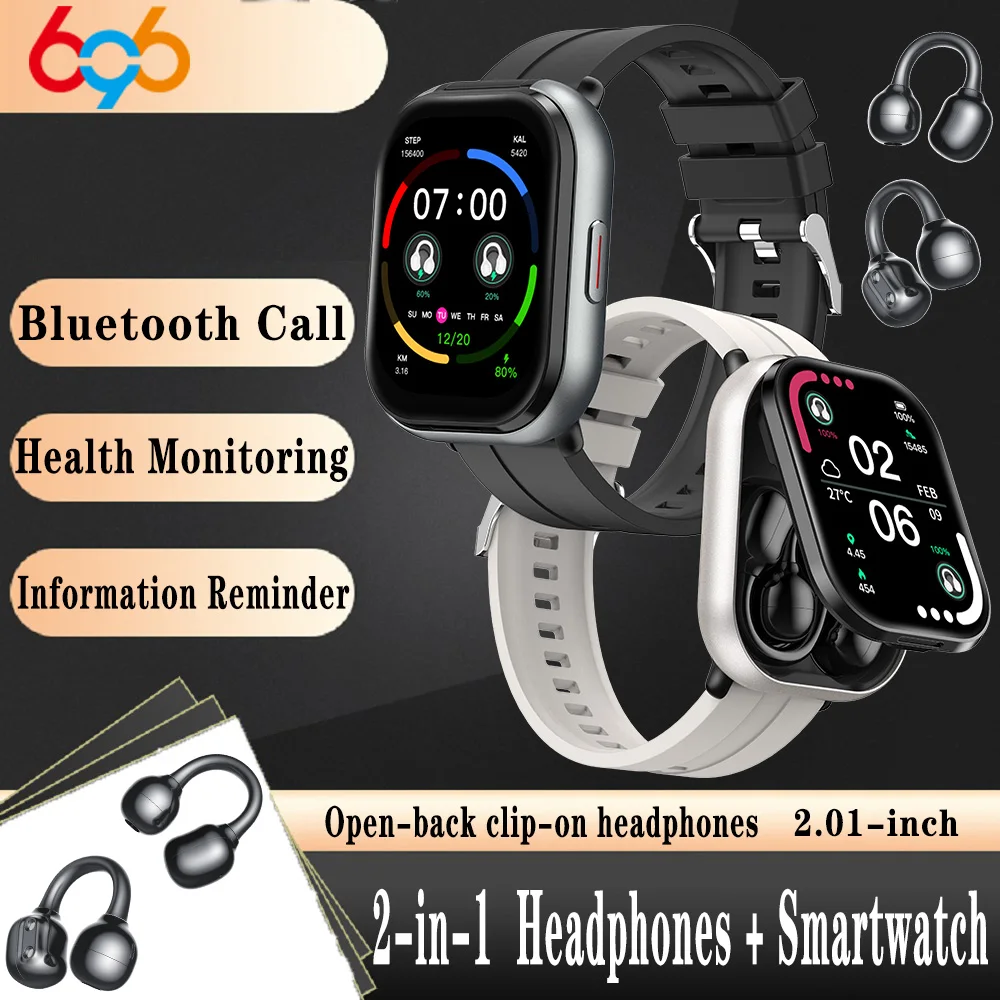 

Новые музыкальные умные часы TWS Bluetooth-гарнитура 2 в 1, часы для мужчин и женщин, напоминание, BT-вызов, монитор сердечного ритма, фитнес-трекер