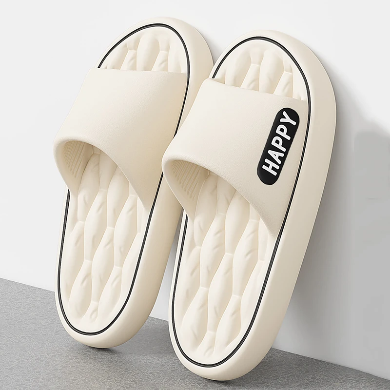 

2026 New Letter Printing Platform Slippers Women Indoor Home Non Slip Bathroom Slippers Woman Lightweight Soft Sole Cloud Slides