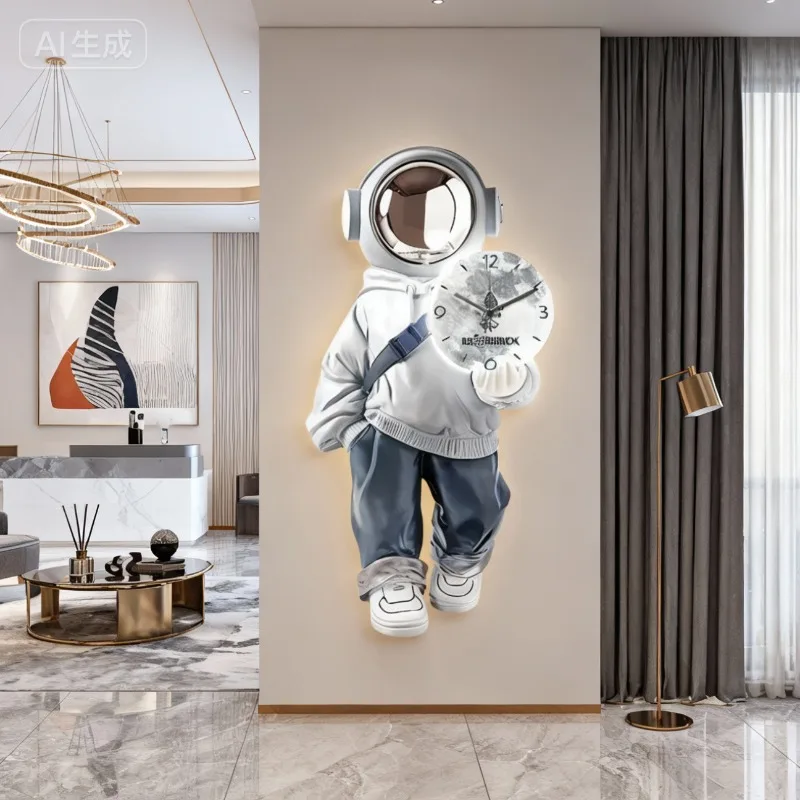Large Wall Art Clocks with Light LED Mural Luxury Wall Ornaments Bedroom Kitchen Watches Coffe Bar Home Decoration Accessories