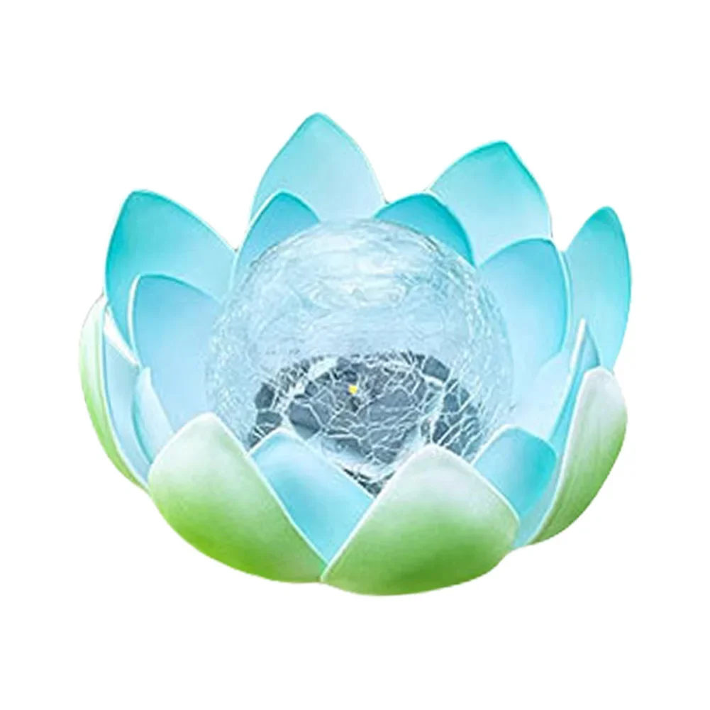 Solar Powered Rachado Bola Lotus Luz, Impermeável Crack Glass Ball Flor Lâmpada, Home Yard Decor, 600mAh