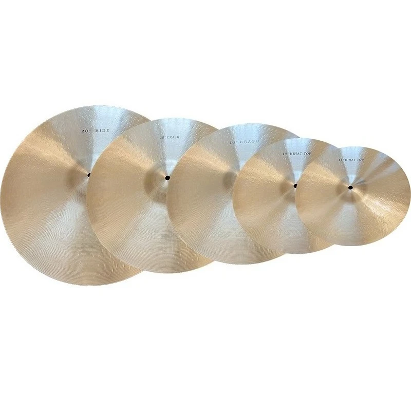 Cymbal Set 14 Inch Hi-Hat, 16 18 Inch Crash, 20 Inch Ride, Drum Cymbals, Bronze Cymbal Set, Complete Kit