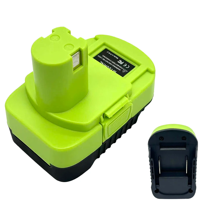 Compatible for BL1860B 18V Li-Ion Battery Green Adapter for Ryobi One+ 18V Series Power Tools MT20RNL Battery Conversion Adapter