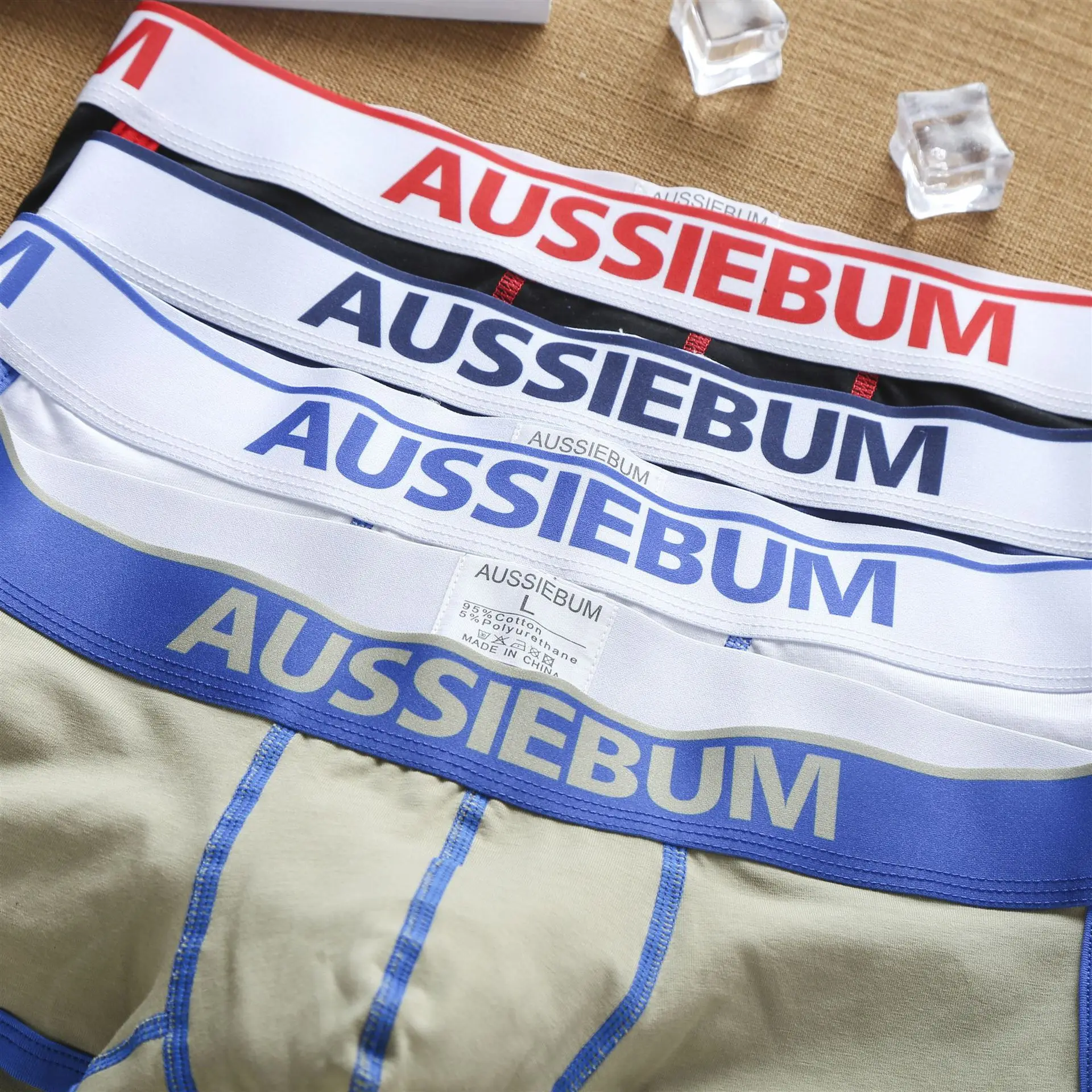 aussiebum men's cotton fashion trend boxers low waist European and American muscle youth hip underwear shorts