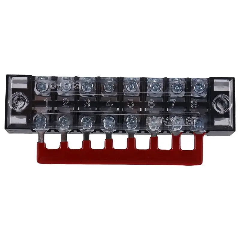 AEE3-4 Pc 8P Terminal Block, 4 Pc 8P Shorting Bar, TB1505 Flame Retardant Copper Terminal Short-Circuit Terminal