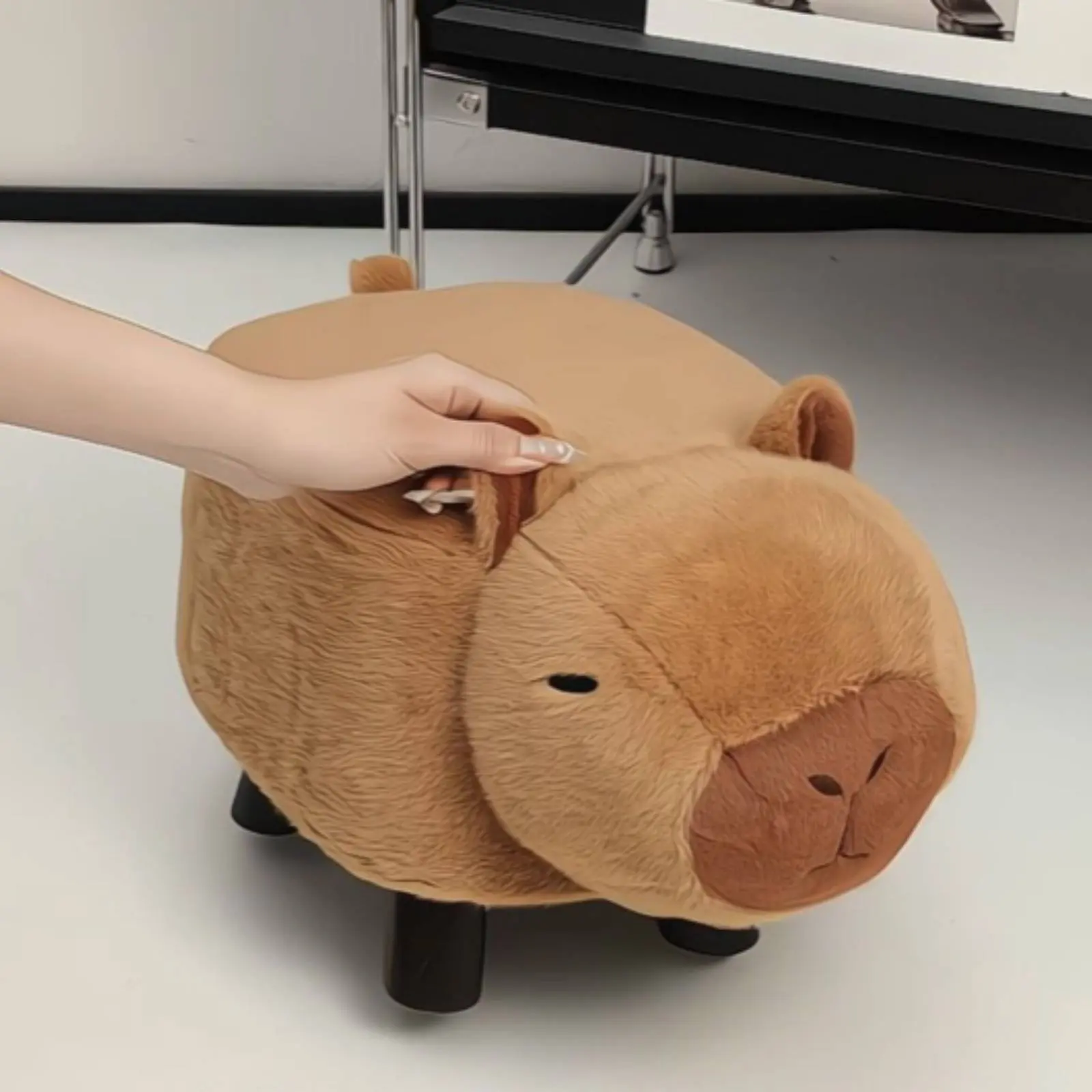 Soft Shoe Stool Creative Design Capybara Stool Capybara Ottoman No Installation Required Home Furniture Sturdy and Long-Lasting