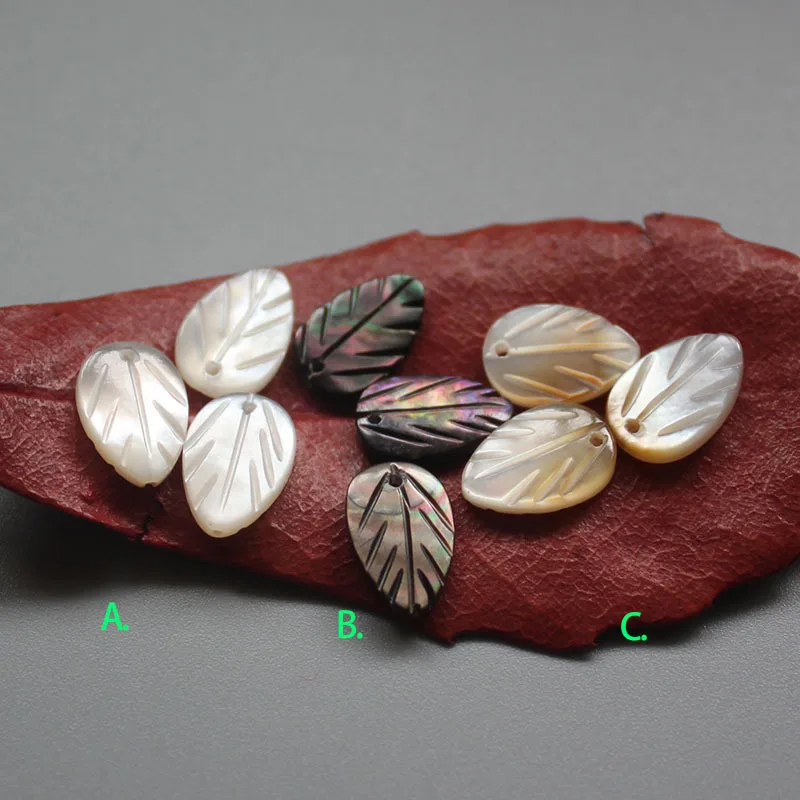 1pcs Natural Shell Black / White Shell Leaf Shaped Beads Jewelry Making DIY Necklace Bracelet Earrings Jewelry Accessories
